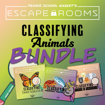 Preview of BUNDLE No-Prep STEM Escape Rooms - Animal Classifications - ⭐ Distance Learning