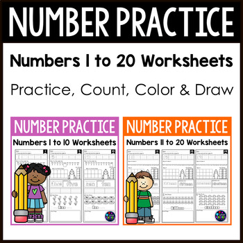 Preview of Number Recognition 1 to 20 BUNDLE (Number Sense Practice Worksheets)