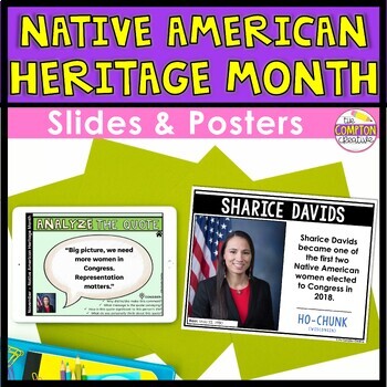 Preview of Native American Heritage Month Activities - Posters & Teaching Slides Bundle