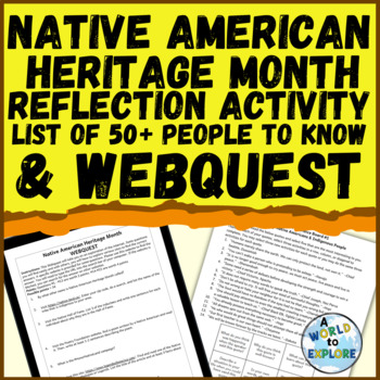 Preview of Bundle Native American Heritage Activity a Research WebQuest and Reflections