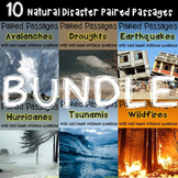 BUNDLE Natural Disaster 10 Paired Passages with Text Based Evidence Questions