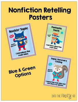 Preview of Nonfiction Retelling/ Main Idea & Details/ Expository Writing [Forest-Superhero]