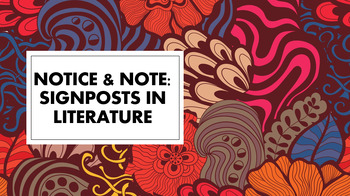 Preview of BUNDLE: "Notice & Note" - 6 Signposts in Literary Texts - PPT & Fill-In Notes
