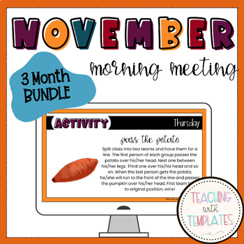Preview of BUNDLE-November-December-January-Morning Meeting-Positive Classroom