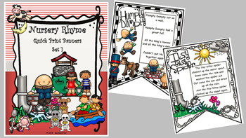 Preview of BUNDLE - Nursery Rhyme Quick Print Banners for Elem. Classroom (Sets 1-4)