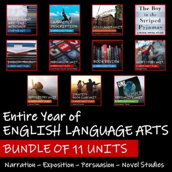 Preview of BUNDLE OF 11 UNITS - Saskatchewan English Language Arts 7 - Entire Year of Units