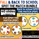 BUNDLE OF 2 THEMED OT SPOT THE MATCH GAMES (FALL & BACK TO