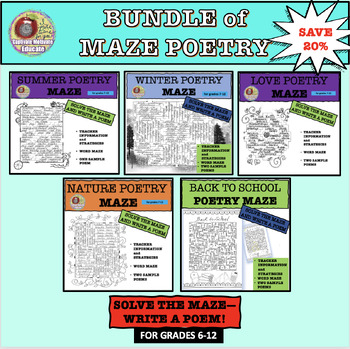Preview of BUNDLE OF MAZE POETRY! poetry, games, fun, writing, learning centers