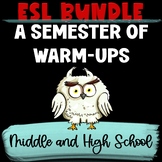 BUNDLE OF WARM UPS for Middle and High School ESL Students