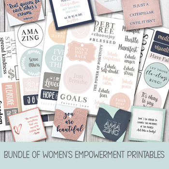 Preview of BUNDLE OF WOMEN'S EMPOWERMENT PRINTABLES, VISION BOARD KIT, INSPIRATIONAL QUOTES