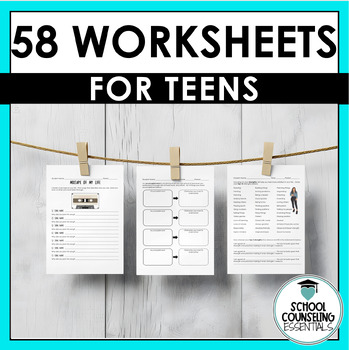 Preview of SOCIAL EMOTIONAL WORKSHEETS FOR TEENS :)  Over 50 pages! Middle & High School