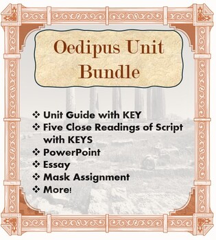 Preview of BUNDLE: Oedipus Rex Unit: Study Guide, PowerPoint, Close Readings, Essay, KEYS