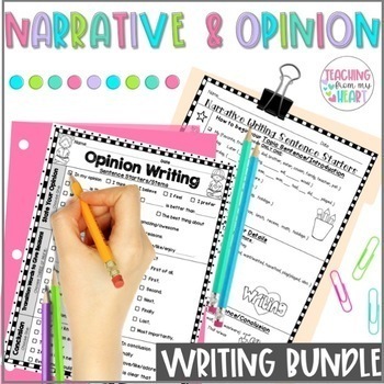 Preview of BUNDLE Opinion & Narrative Paragraph Writing Sentence Starters ANY Topic DIGITAL