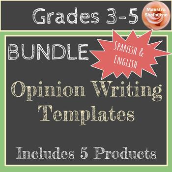 Preview of BUNDLE: Opinion Writing 3rd-5th grade (Spanish & English)
