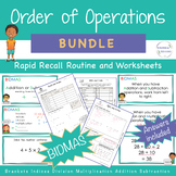 BUNDLE BIDMAS Order of Operations Math Warm up Worksheets 