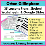 BUNDLE 40 Orton Gillingham Lesson Plans, Worksheet Activit