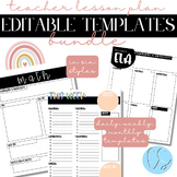 BUNDLE: PASTEL Lesson Plan Templates for the ENTIRE Year!