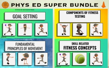 Preview of BUNDLE- PHYSICAL FITNESS & SKILL TESTING with GOAL SETTING &PRINCIPLES OF MOVT