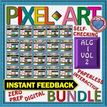 Preview of BUNDLE PIXEL ART: ALGEBRA I VOLUME 2 (20 PRODUCTS) - DISTANCE LEARNING