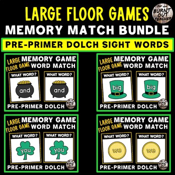 Preview of BUNDLE PRE-PRIMER DOLCH SIGHT WORDS LARGE FLOOR MEMORY MATCH GAMES ST PATRICKS