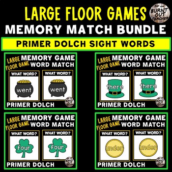 Preview of BUNDLE PRIMER DOLCH SIGHT WORDS LARGE FLOOR MEMORY MATCH GAMES ST PATRICKS DAY