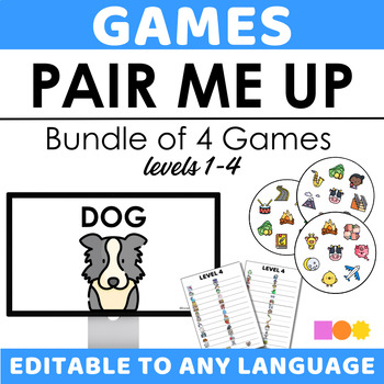 Preview of BUNDLE Pair Me Up - 4 Vocabulary Games - 4 Language Levels - Spot It Inspired
