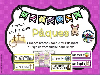 Preview of BUNDLE - Pâques Mur de mots et cahier d'activités en français