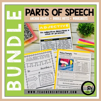 Preview of BUNDLE  |  Parts of Speech  |  Anchor Charts  |  Doodle Notes | Worksheets