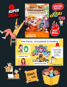 Preview of BUNDLE! Paw Patrol Movie Story Book, Quiz, Reading Sentences Articulation WOW