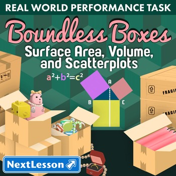 Preview of BUNDLE - Performance Task – Pythagorean Theorem & Surface Area – Boundless Boxes
