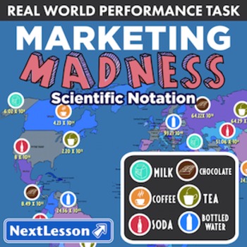Preview of BUNDLE – Performance Task – Scientific Notation – Marketing Madness