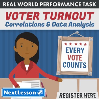Preview of BUNDLE - Performance Tasks - Correlations & Data Analysis - Voter Turnout