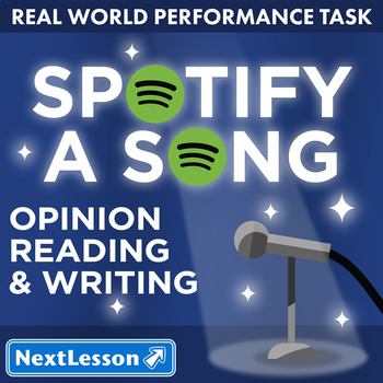 Preview of G5 Opinion Reading & Writing - ‘Spotify a Song’ Performance Task