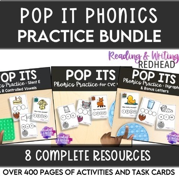 Preview of Science of Reading Phonics Task Cards Pop Its | Science of Reading 2nd Grade