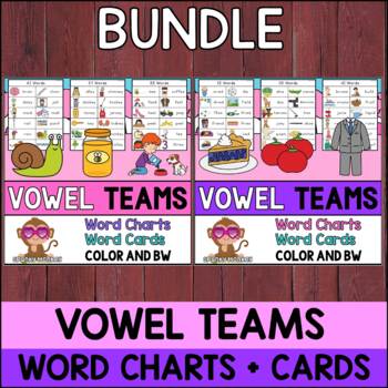 Preview of BUNDLE: Phonics Posters | Word Lists | Flashcards - Vowel Teams