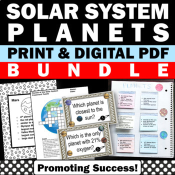 Preview of Planets of the Solar System Project Activities 4th 5th Grade Science Bundle MS