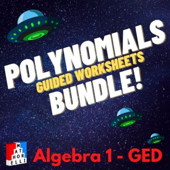 Preview of 12 Polynomials Worksheets and Study Guides Bundle – Printable Algebra Work