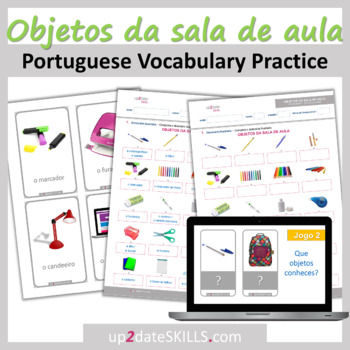 Preview of BUNDLE: Portuguese Vocabulary Practice: Classroom Objects