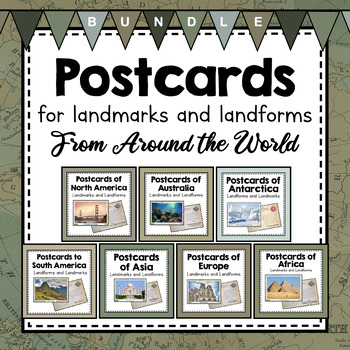 Preview of BUNDLE: Postcards From Around the World | Landmarks and Landforms