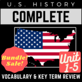 BUNDLE! PowerPoint U.S. History Full Unit 1-5 Review: Colo