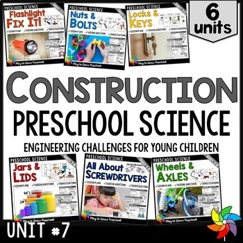 Preview of Preschool PreK Science Centers Construction & Engineering - Bundle 