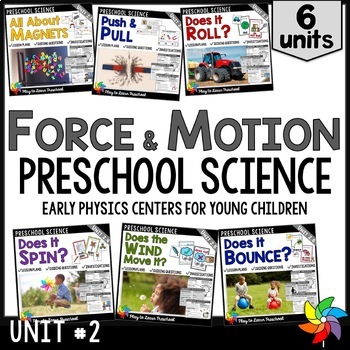 Preview of Force & Motion - Bundle of Preschool PreK Science Centers