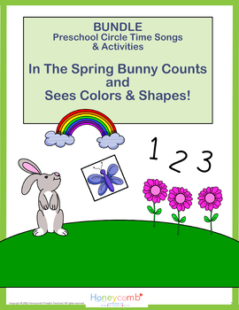 Preview of BUNDLE - Preschool Songs - In The Spring Bunny Counts and Sees Colors & Shapes!