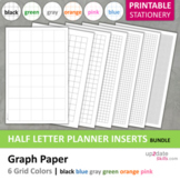 BUNDLE: Printable Graph Paper | Half Letter Pages multiple