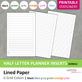 BUNDLE: Printable Writing Paper | Half Letter multiple lin