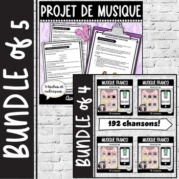 Preview of BUNDLE: Projet de musique francophone / français + playlist 1 to 4