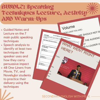 Preview of BUNDLE: Public Speaking Lecture, Activity and Warm-Up Series!