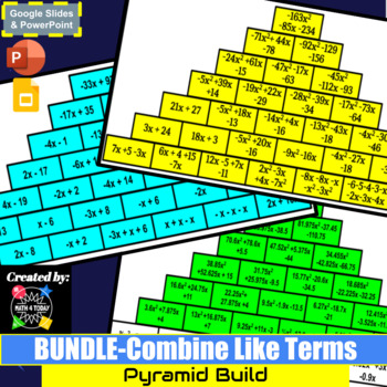 Preview of BUNDLE-Pyramid Build-Combine Like Terms-DIGITAL-GoogleSlides/Powerpoint