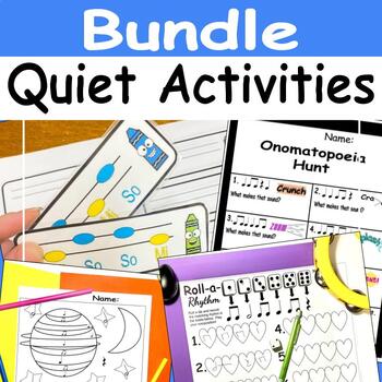 Preview of BUNDLE | Quiet Music Room Activities| Melody & Rhythm