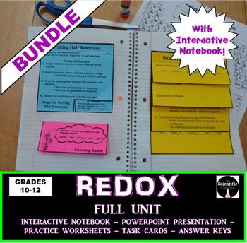 Preview of BUNDLE-REDOX (Oxidation and Reduction) FULL UNIT with Interactive Notebook